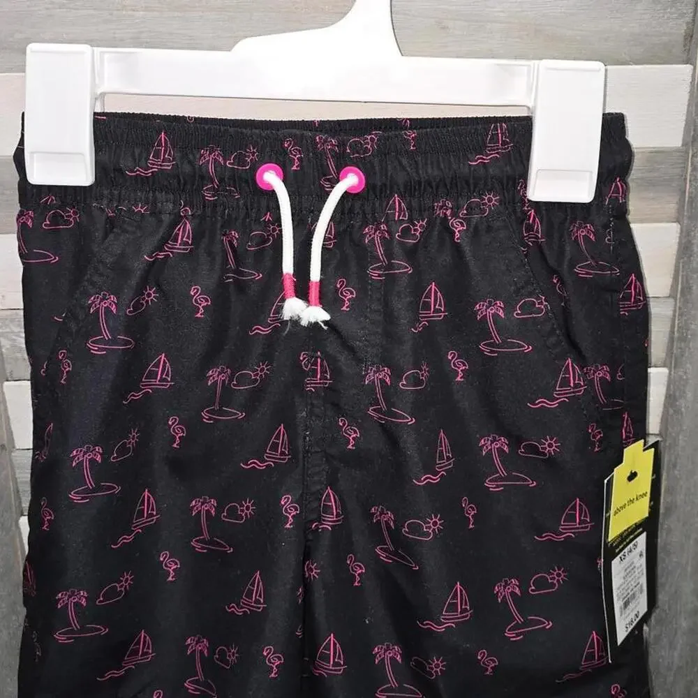 Boys' Pink Icon Print Swim Trunks | Art Class | X Small (4/5)